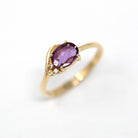 Ruby & Diamond Ring - Estate 14k Yellow Gold Oval Faceted 1/2 CT Gemstone - Vintage Circa 1990s Era Size 6 1/2 July Birthstone Fine Jewelry