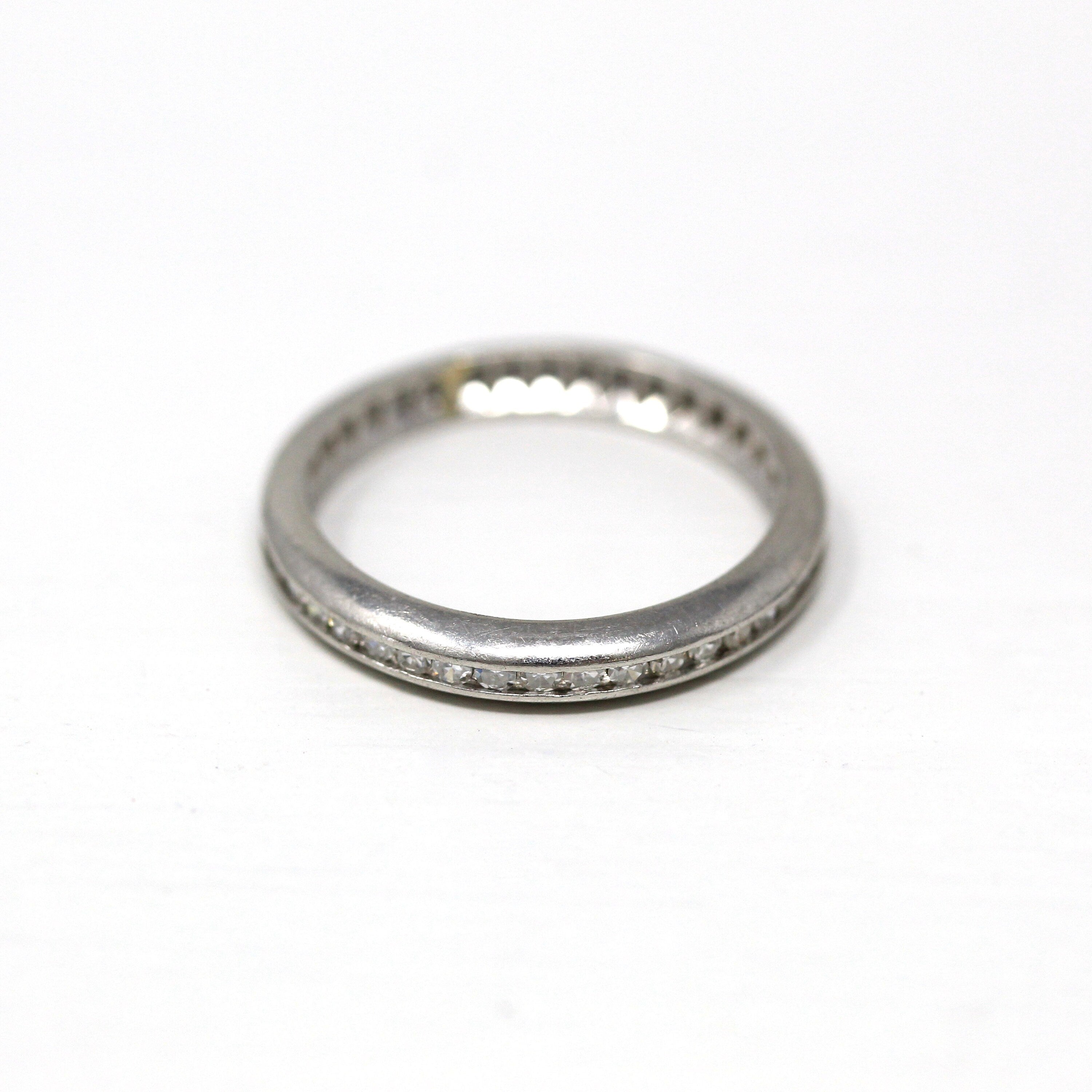 Diamant Ewigkeitsband Art Deco Ring aus Platin mit 0 39 Karat echten MJV