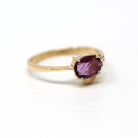 Ruby & Diamond Ring - Estate 14k Yellow Gold Oval Faceted 1/2 CT Gemstone - Vintage Circa 1990s Era Size 6 1/2 July Birthstone Fine Jewelry