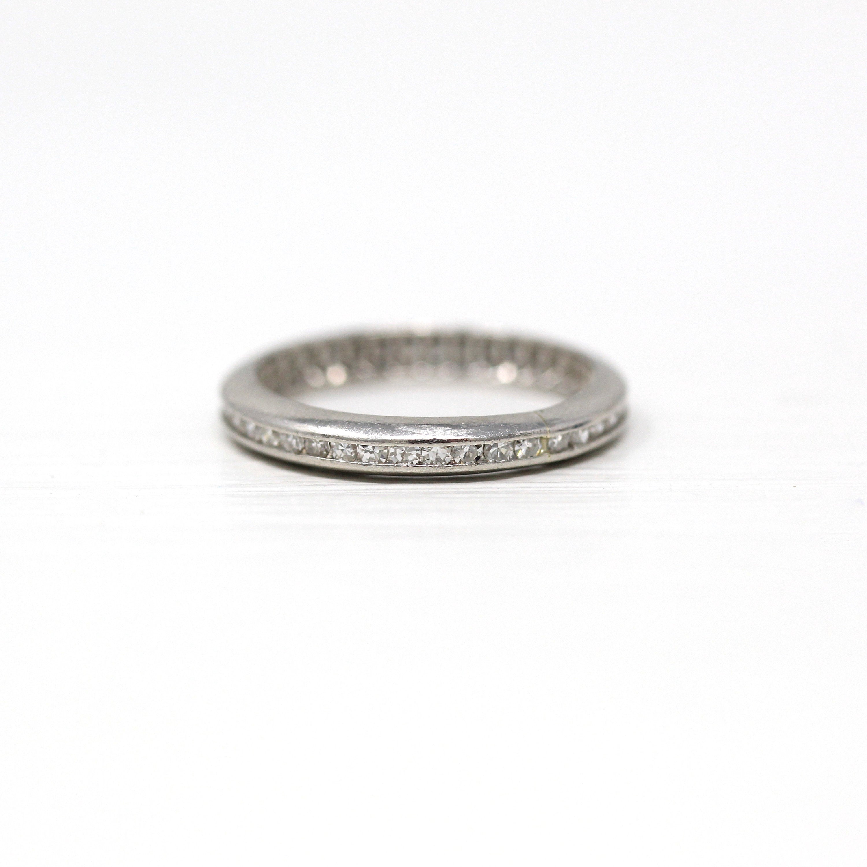Diamant Ewigkeitsband Art Deco Ring aus Platin mit 0 39 Karat echten MJV