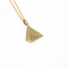 Sale - Estate Pyramid Charm - Modern 14k Yellow Gold Flat Pendant Necklace - Estate 2000s Ancient Egypt Egyptian Revival Historical Jewelry