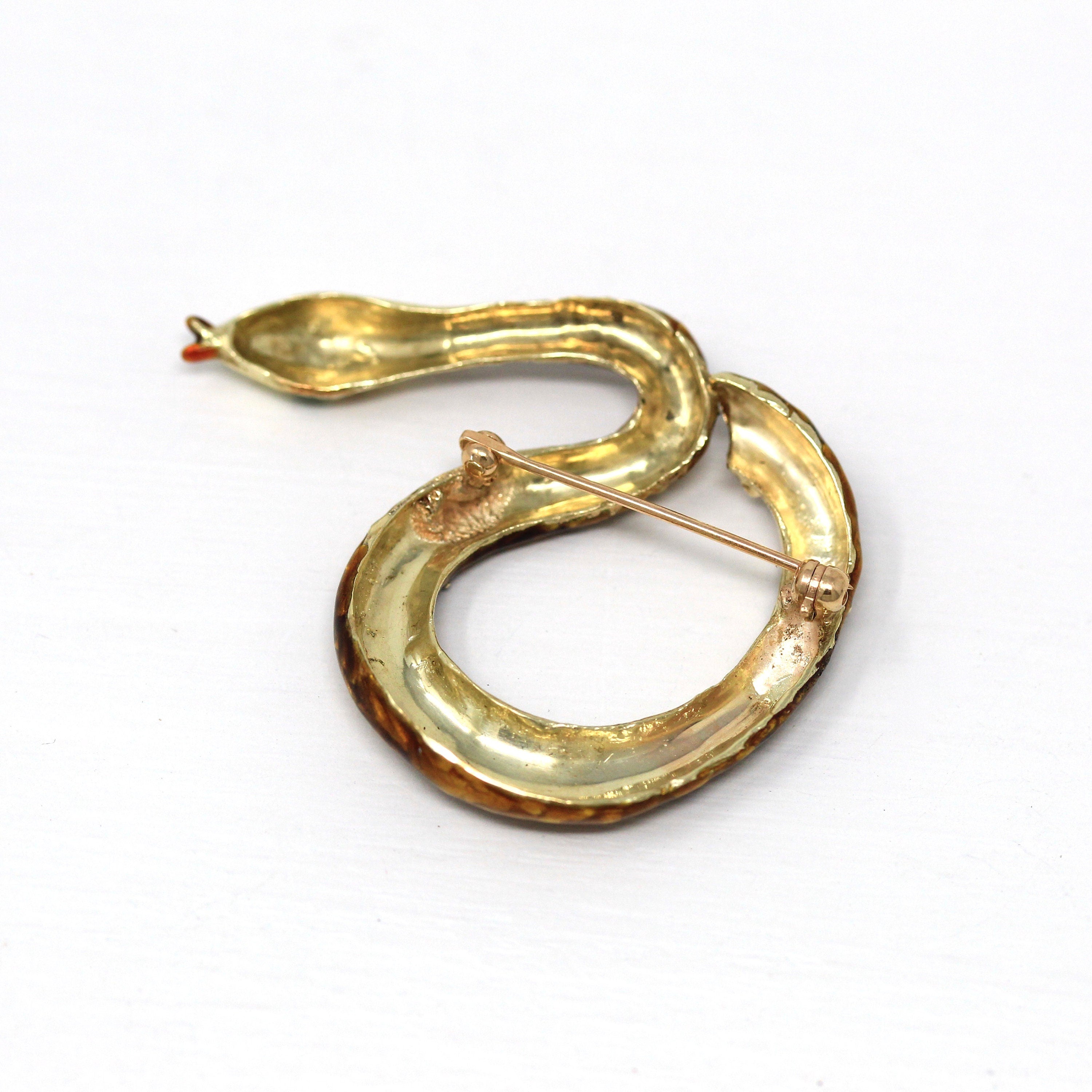 14K Victorian Snake shops Brooch Pin