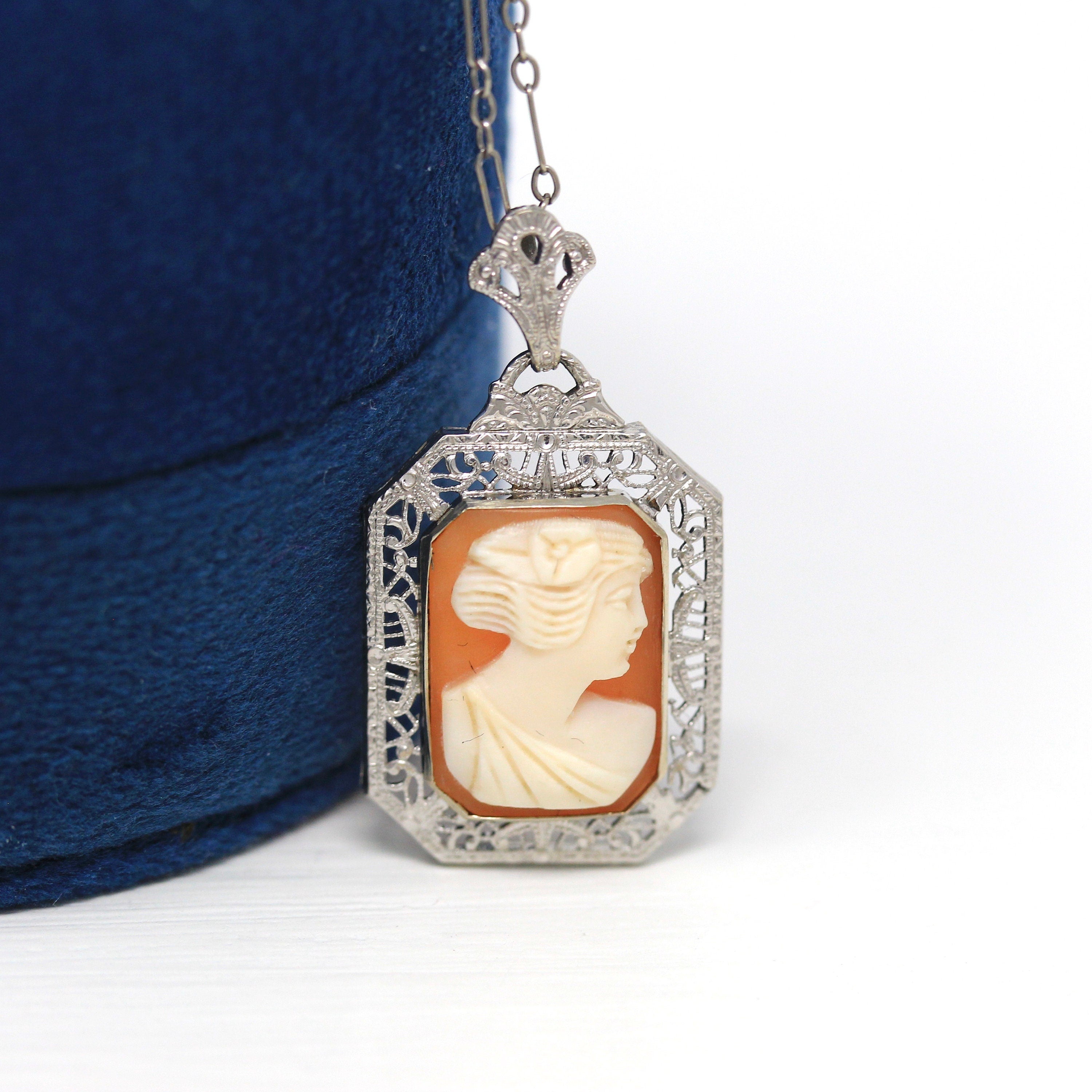 10k Antique Cameo Pendant and deals Necklace