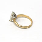 Diamond Engagement Ring - 14k Yellow & White Gold Genuine 1.05 CT Emerald Cut Gem - Circa 1990s Era Solitaire Style Fine GIA Report Jewelry