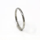 Dated 1925 Band - Antique Art Deco 18k White Gold Flower Eternity Ring - Vintage Wedding Bridal Engraved October 1st Geometic Fine Jewelry