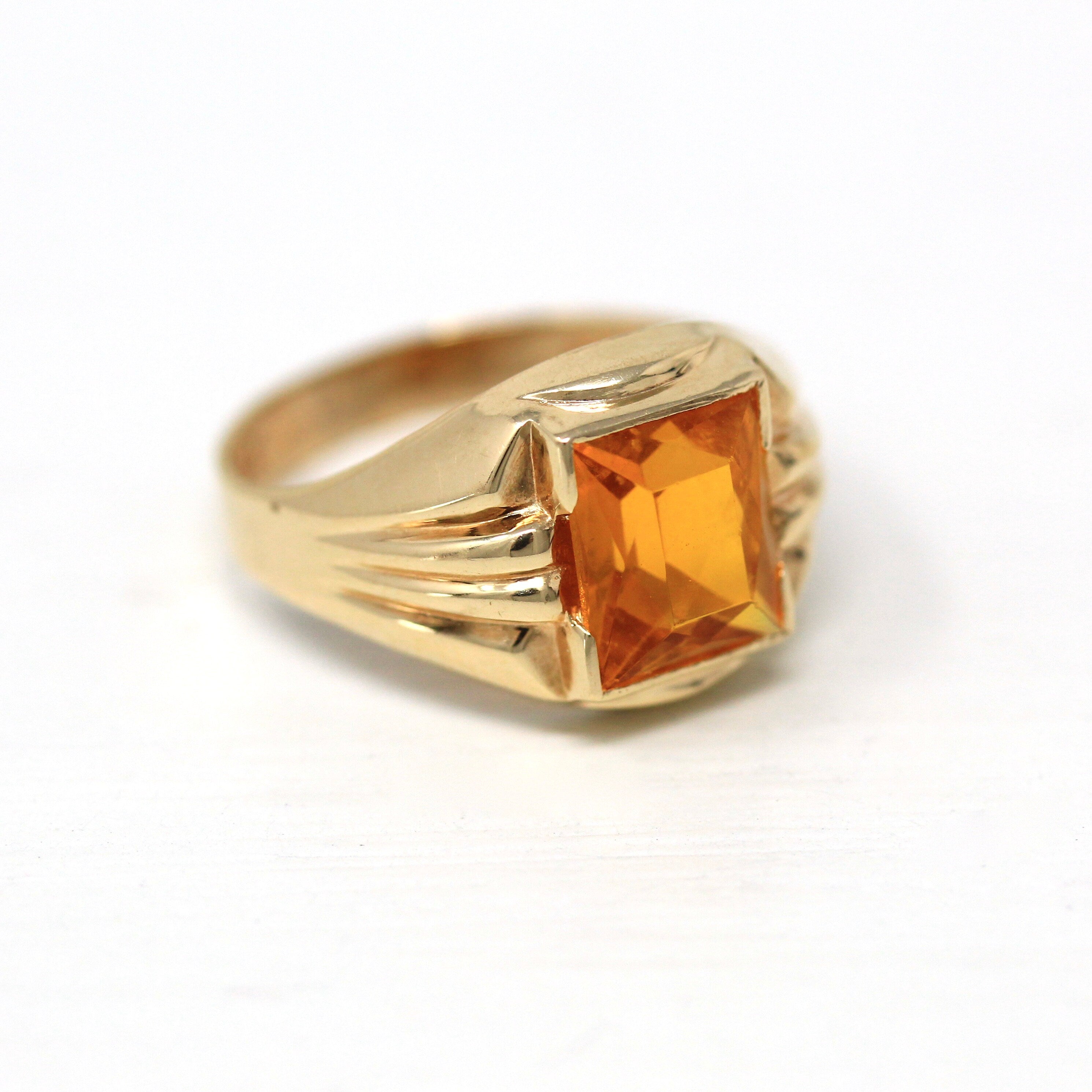 Vintage 10k deals gold citrine ring stunning