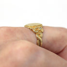 Snake Signet Ring - Edwardian Era 14k Yellow Gold Engraved Initials JPW Letters - Antique Dated 1904 Size 7 Fine Diamond Rare Jewelry