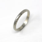 Antique Wedding Band - Art Deco Era 18k White Gold Eternity Wheat Design Ring - Vintage Circa 1920s Size 6.5 Wedding Bridal Fine Jewelry