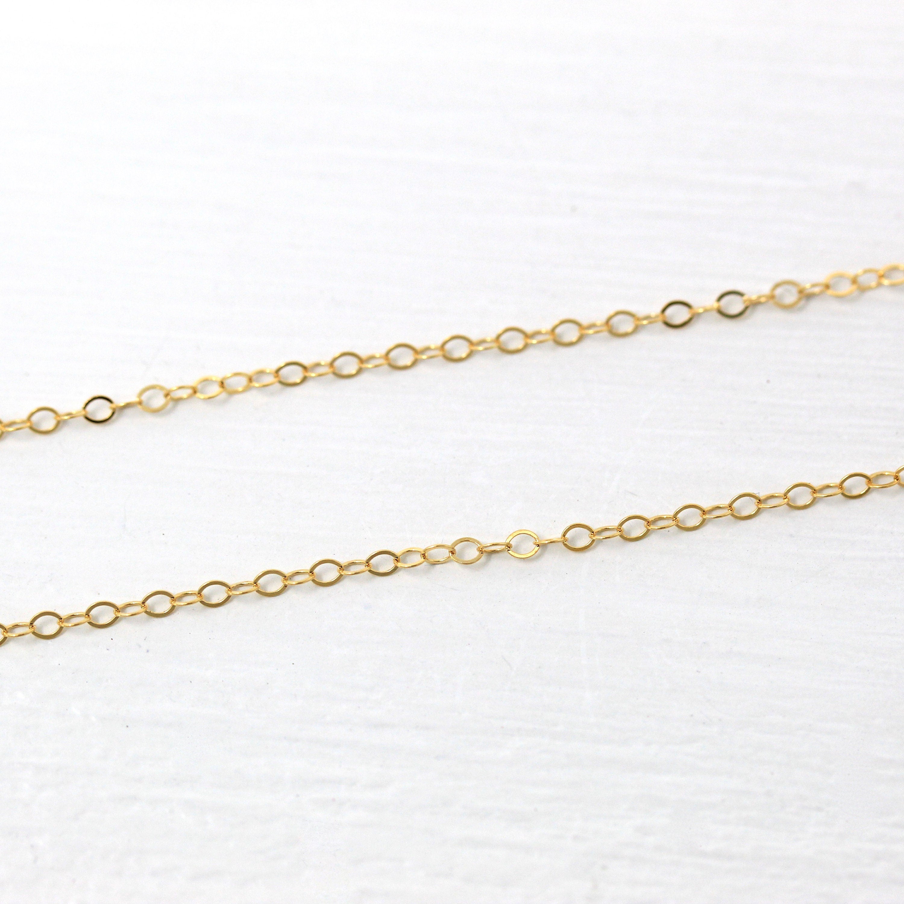 Gold Filled Chain - 16 Inch 14/20 GF Necklace - 1.2 mm Curb Neck Chain with Spring Ring - Bright Finish Brand New Wholesale Jewelry Supply