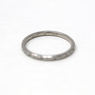 Dated 1932 Band - Art Deco Platinum Engraved "Dick to Edna" Orange Blossom Ring - Vintage Dated "10-5-1932" Size 6 3/4 Wedding Traub Jewelry