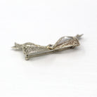 Vintage Bow Brooch - Art Deco 14k White Gold Old European Cut Diamond Ribbon Pin - Vintage Circa 1930s Era Flower Filigree Fine 30s Jewelry