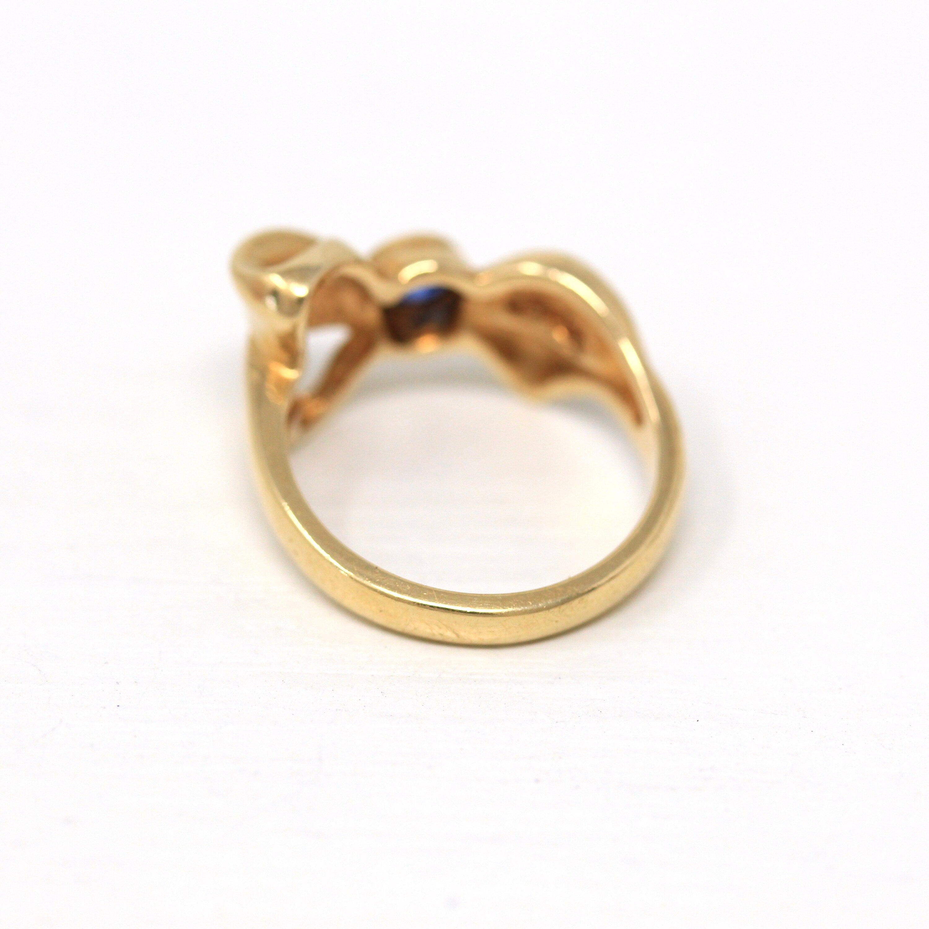 14k real gold bow tie ring top size 7