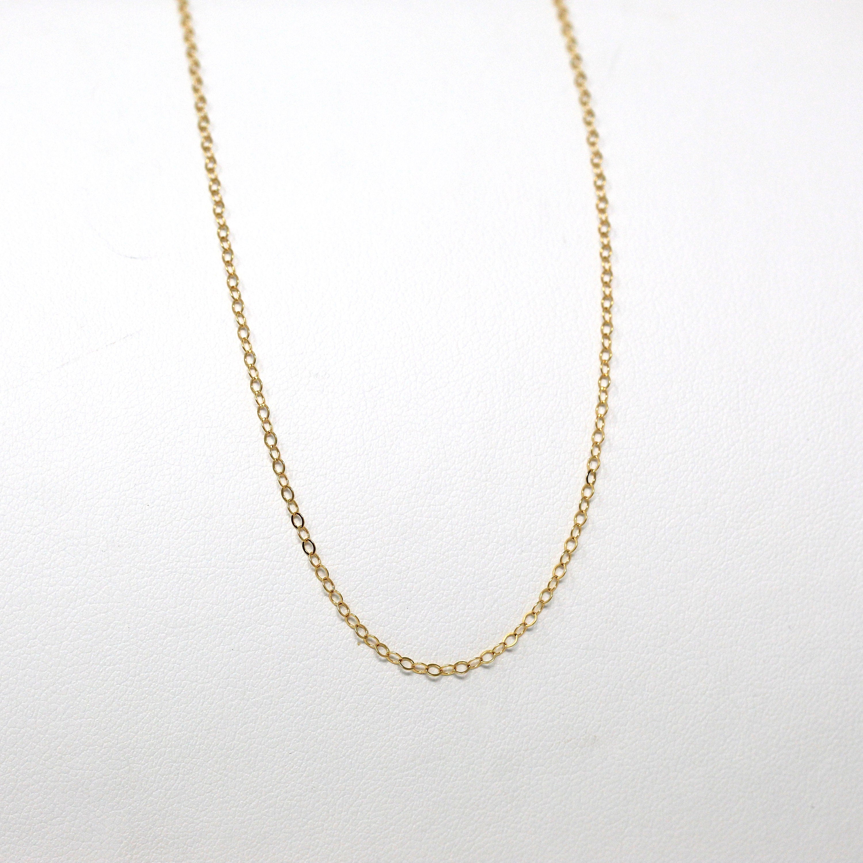 Gold Filled Chain - 16 Inch 14/20 GF Necklace - 1.2 mm Curb Neck Chain with Spring Ring - Bright Finish Brand New Wholesale Jewelry Supply