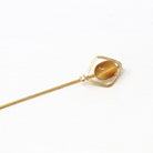 Vintage Stick Pin - Retro 12k Gold Filled Genuine Tiger's Eye Gem Cabochon - Circa 1970s Fashion Accessory Neckwear Genuine Diamond Jewelry