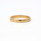 Antique Ring Band - Edwardian 18k Yellow Gold Unadorned Free Of Design - Dated 1910 Era Size 6 Stacking Unisex Wedding Band Fine Jewelry