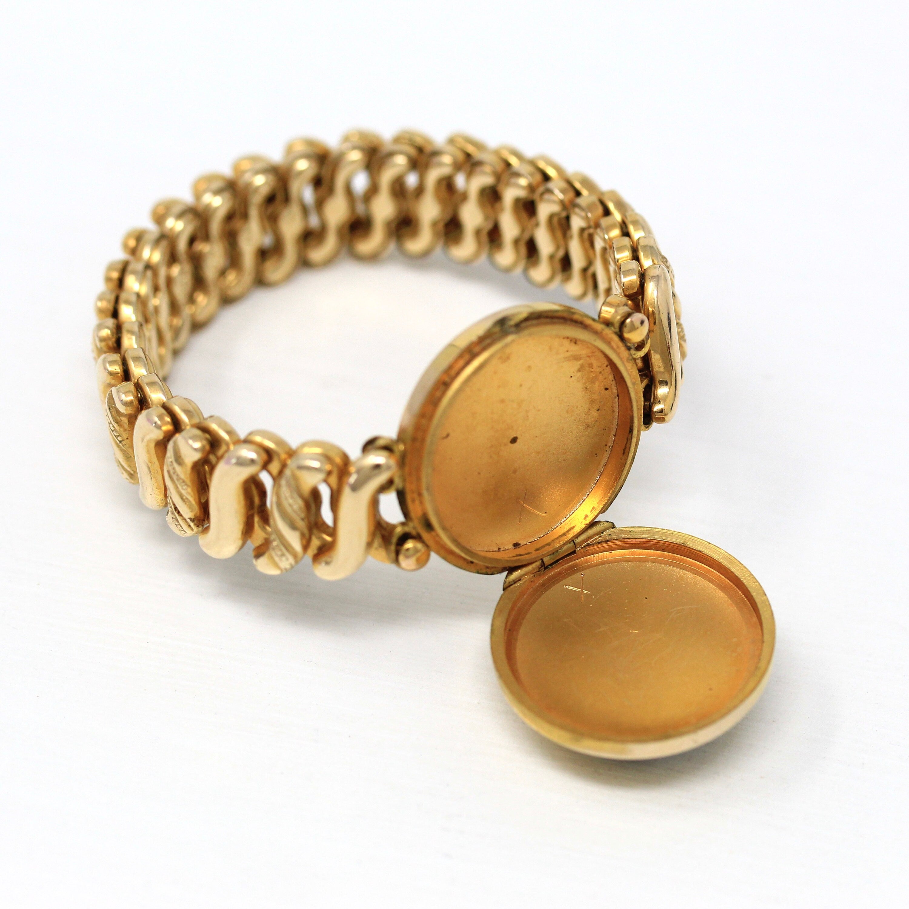 Sale Locket Expansion Bracelet Gold Filled Expanding Stretch S Lin MJV