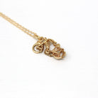 Vintage Motorcycle Charm - Retro 14k Yellow Gold Figural Pendant Necklace - 1960s Era Vehicle Transportation Bike 60s Fine Jewelry