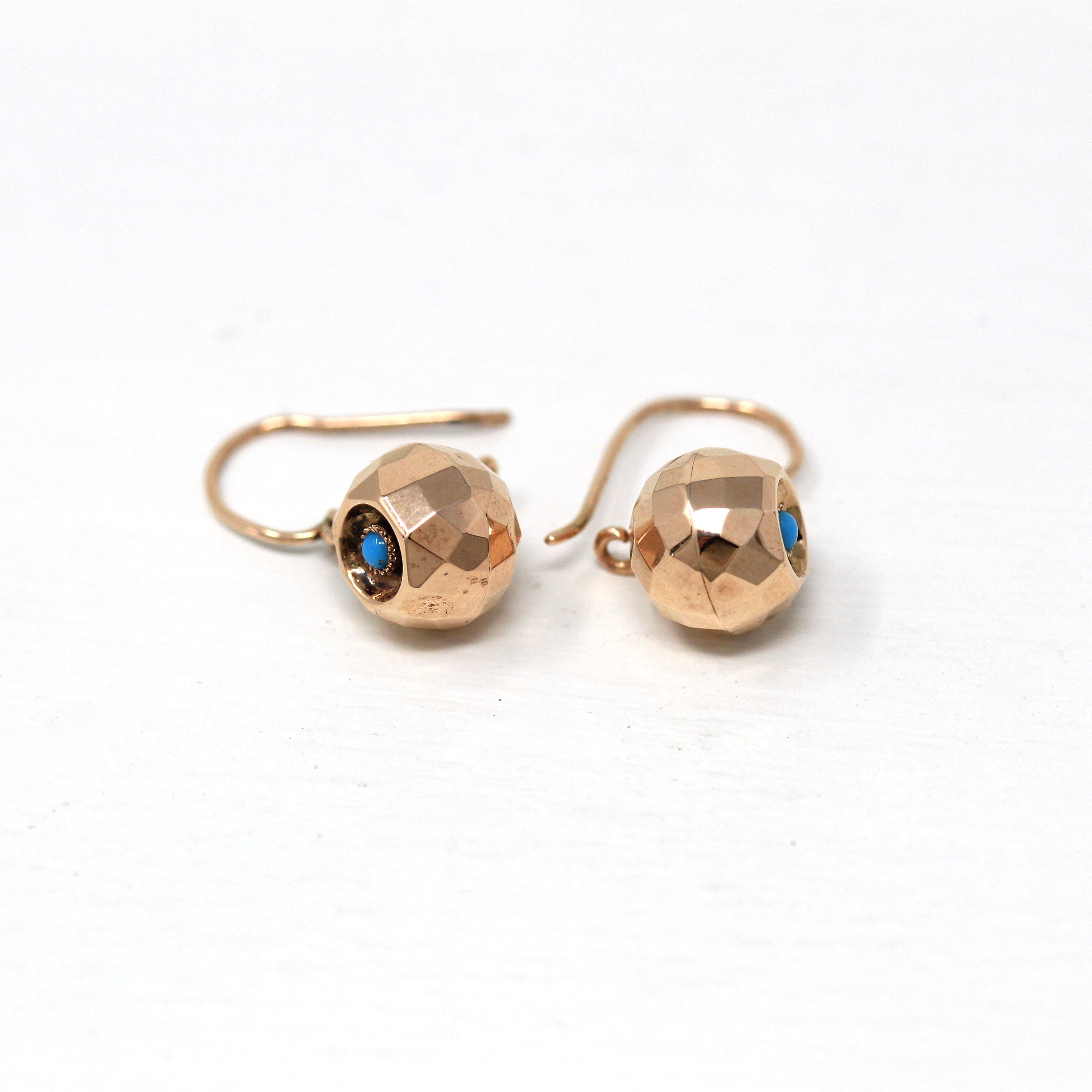 Antique rose gold earrings clearance