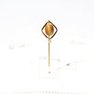 Vintage Stick Pin - Retro 12k Gold Filled Genuine Tiger's Eye Gem Cabochon - Circa 1970s Fashion Accessory Neckwear Genuine Diamond Jewelry