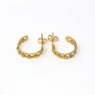 Modern Hoop Earrings - Estate 14k Yellow Gold Post Back Twisted Style Round - Circa 2000's Era Classic Accessories Fine Y2K Jewelry