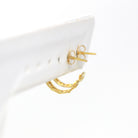 Modern Hoop Earrings - Estate 14k Yellow Gold Post Back Twisted Style Round - Circa 2000's Era Classic Accessories Fine Y2K Jewelry