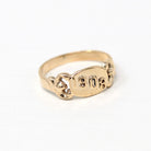 Dated 1908 Ring - Edwardian 10k Yellow Gold Signet Style Rare Dated Band - Antique Size 5 3/4 Early 1900s Fine Vintage Jewelry