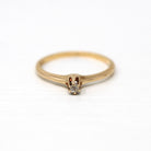 Antique Diamond Ring - Edwardian 14k Yellow Gold .07 CT Old European Cut - Vintage 1910s Size 6 OB Ostby Barton Engagement Fine Jewelry