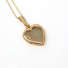 Vintage Heart Locket - Retro 14k Yellow Gold Blank High Polished Pendant Necklace - Circa 1940s Era Fine Photo Keepsake Romantic Jewelry