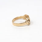 Dated 1908 Ring - Edwardian 10k Yellow Gold Signet Style Rare Dated Band - Antique Size 5 3/4 Early 1900s Fine Vintage Jewelry