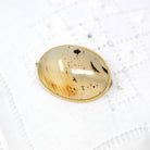 Genuine Agate Brooch - Edwardian 10k Yellow Gold Oval Gemstone Pin - Antique Circa 1900s Era Statement Fine Fashion Accessory Jewelry