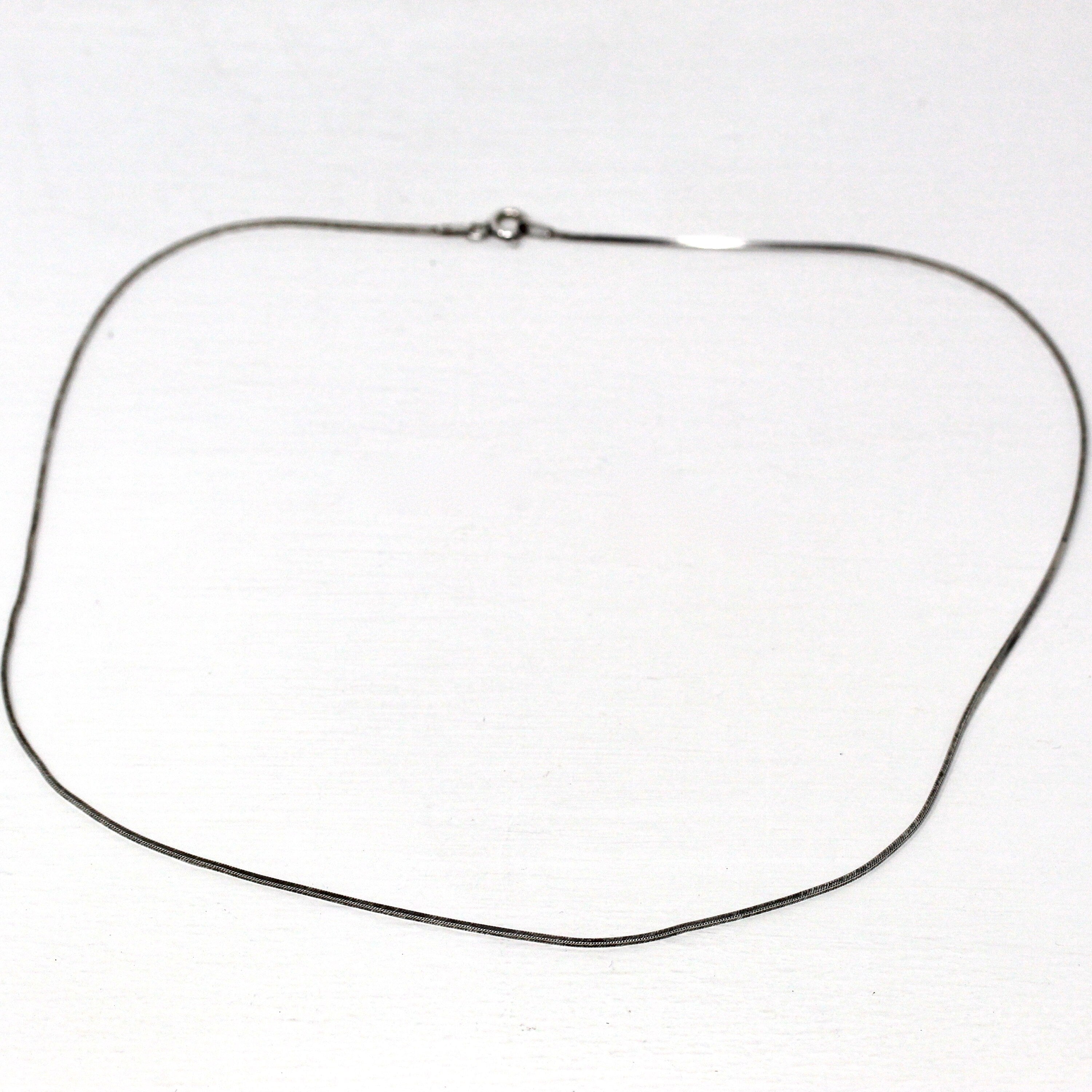 Necklace - Estate 925 Sterling Silver 18 Inch Spring Ring Clasp - Vintage Circa 1990s Era Fashion Accessory Unisex Style Jewelry