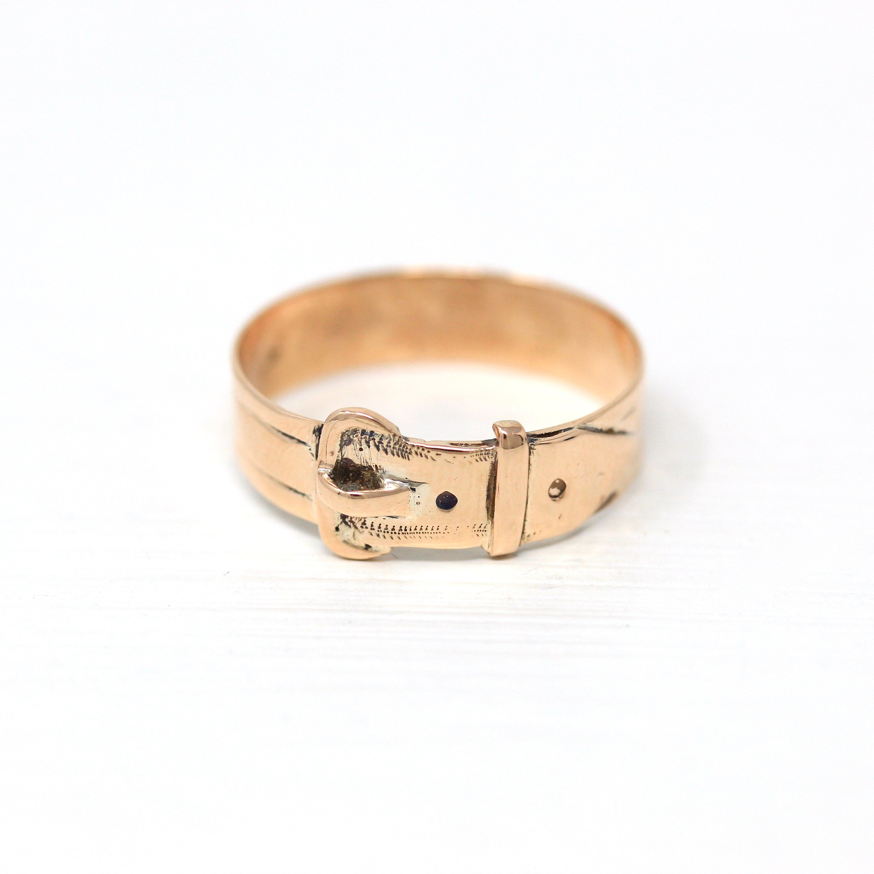 Rose gold buckle ring store