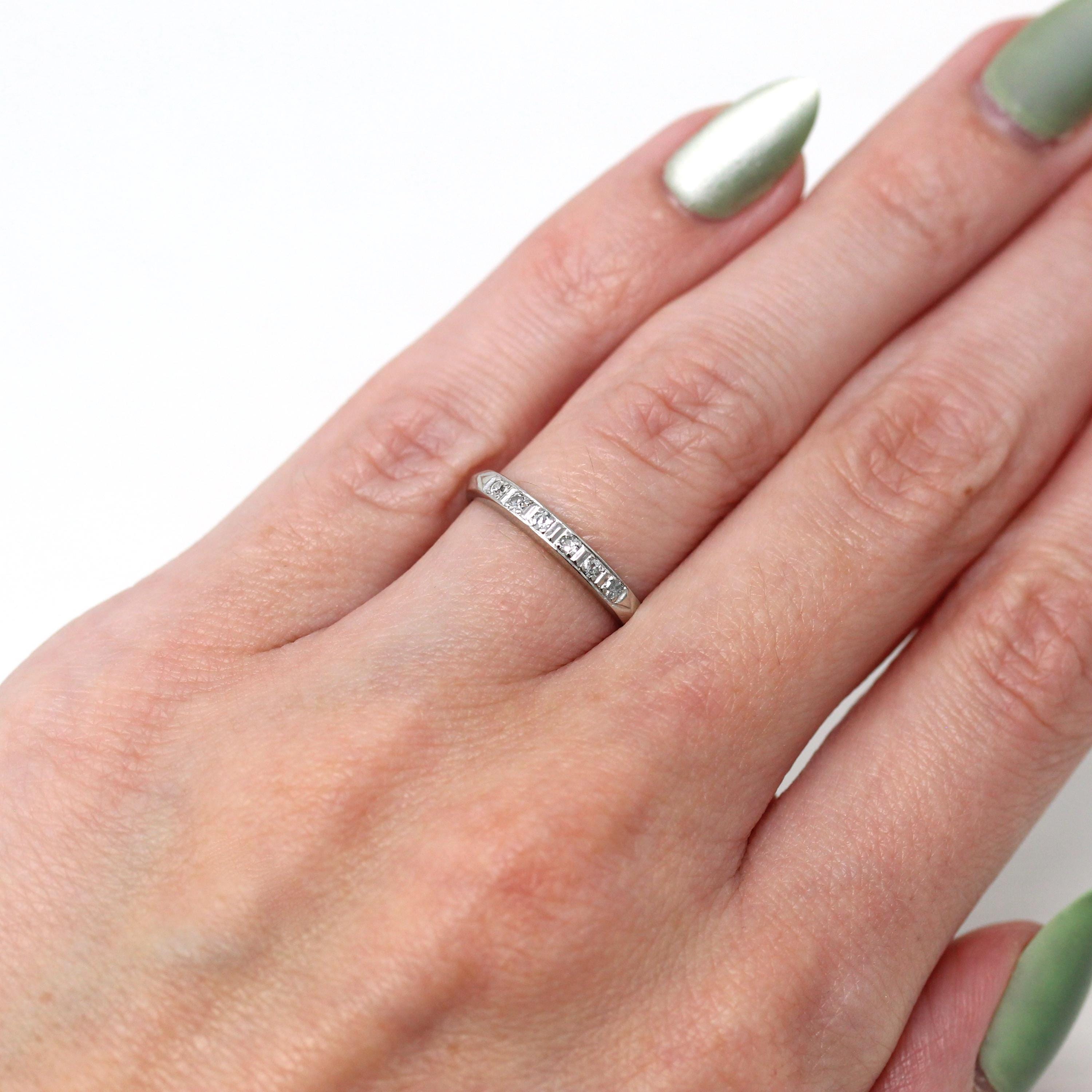 Vintage Diamond Band Mid Century Platinum .06 CTW Genuine Gemstones MJV