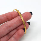 Vintage Baby Bangle - Retro 12k Gold Filled Nature Design Adjustable Bracelet - Circa 1940s Era Petite Fashion Accessory 40s Jewelry