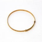 Vintage Baby Bangle - Retro 12k Gold Filled Nature Design Adjustable Bracelet - Circa 1940s Era Petite Fashion Accessory 40s Jewelry