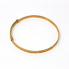 Vintage Baby Bangle - Retro 12k Gold Filled Nature Design Adjustable Bracelet - Circa 1940s Era Petite Fashion Accessory 40s Jewelry