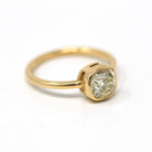 Antique 1.22 ct Old Mine Cut Diamond Engagement Ring - 18k Yellow Gold Bezel Set Vintage Cushion Cut Gem - Size 6.25 Fine Jewelry w/ Report