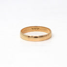 Antique Wedding Band - Edwardian 18k Rosy Yellow Gold Unadorned Plain Simple Classic - Circa 1900s Size 10 1/4 Stacking Unisex Fine Jewelry