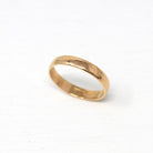 Antique Wedding Band - Edwardian 18k Rosy Yellow Gold Unadorned Plain Simple Classic - Circa 1900s Size 10 1/4 Stacking Unisex Fine Jewelry