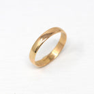 Antique Wedding Band - Edwardian 18k Rosy Yellow Gold Unadorned Plain Simple Classic - Circa 1900s Size 10 1/4 Stacking Unisex Fine Jewelry