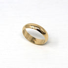 Antique Wedding Band - Edwardian 14k Yellow Gold Unadorned 5 mm Men's Ring - Vintage Early 1900s Size 9 3/4 Unisex Wedding Statement Jewelry