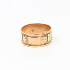 Antique Cigar Band - Edwardian 10k Rose & Yellow Gold Nature Inspired Designs Wide Ring - Vintage Circa 1900s Size 7 Fine Statement Jewelry