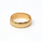 Dated 1870 Band - Victorian 18k Yellow Gold Engraved "G.I.F. to L.E.M. Sept. 7" 1870." Ring - Antique Size 5 Unisex Wedding Fine Jewelry