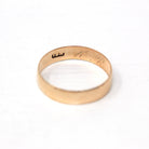 Dated 1891 Band - Victorian 18k Rose Gold Engraved Initials Letters Date Ring - Antique Size 8 1/2 Wedding Statement Unisex Fine Jewelry