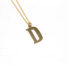 Letter "D" Charm - Modern 10k Yellow Gold Figural Initial Pendant Necklace - Estate Circa 2000s Era Personalized Statement Fine Y2K Jewelry