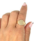 Blank Signet Ring - Edwardian 10k Yellow Gold Blank Engrave Initials - Antique Circa 1900s Size 10.75 Personalize Monogram Fine Jewelry