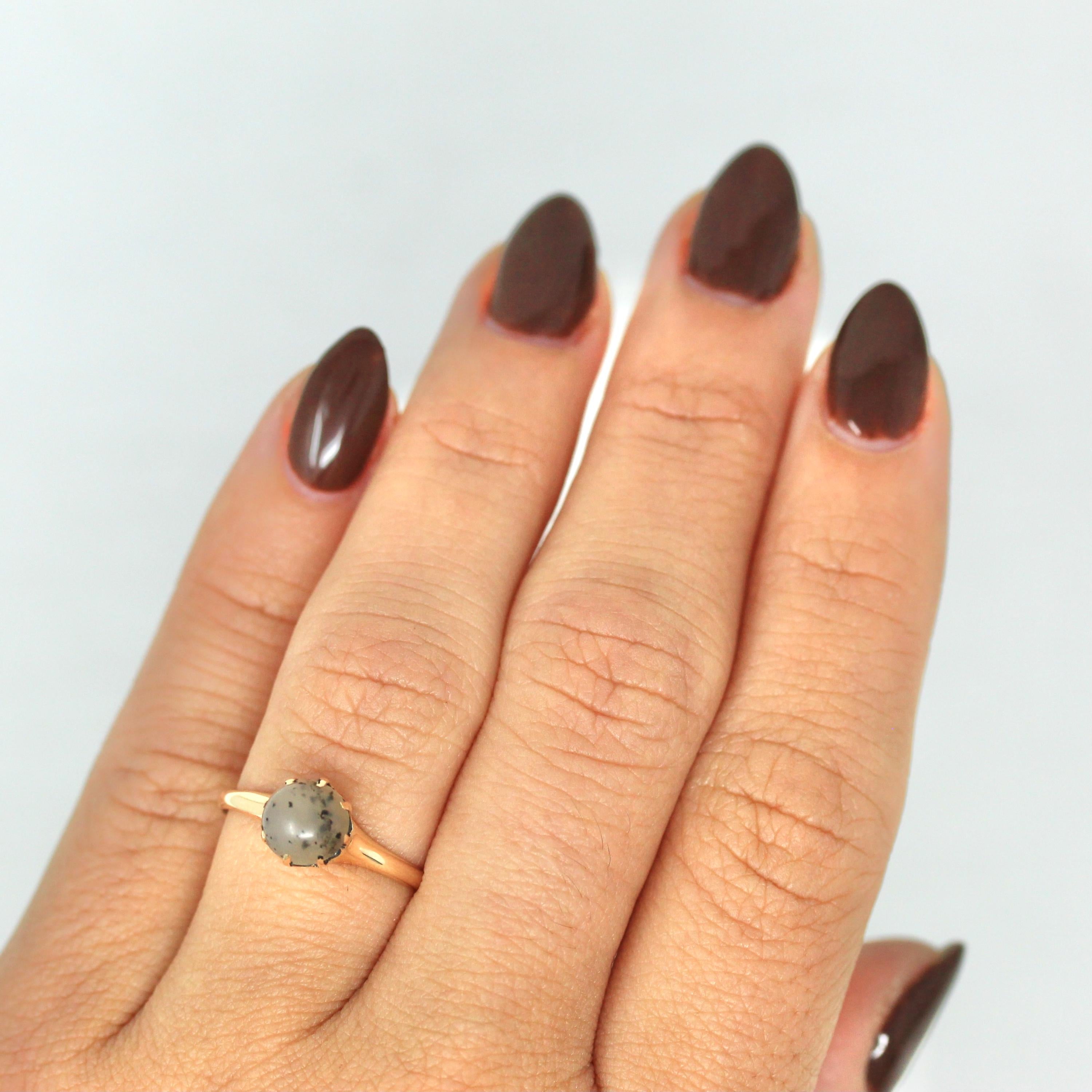 Antique on sale 10kt gold agate ring