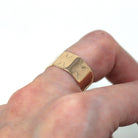 Antique Cigar Band - Edwardian Era 10k Rose Gold Engraved Design 9.5 mm Wide Ring - Vintage 1900 Era Size 6.5 Unisex Fine Jewelry