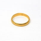 Vintage 24k Gold Band - Retro Dated High Karat Yellow Gold Unadorned Ring - Vintage 1940s Era Size 5 1/2 Unisex Wedding Fine 3 mm Jewelry