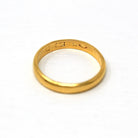 Vintage 24k Gold Band - Retro Dated High Karat Yellow Gold Unadorned Ring - Vintage 1940s Era Size 5 1/2 Unisex Wedding Fine 3 mm Jewelry